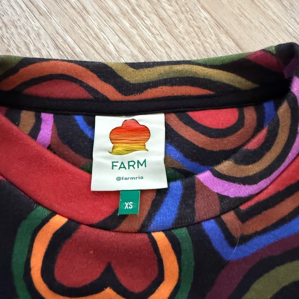 Farm Rio Patchwork Hearts Cropped Sweatshirt 🌈 - image 3